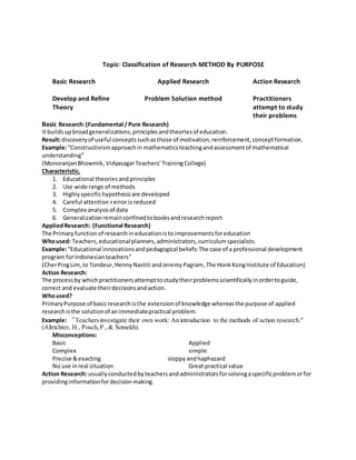 Classification of research