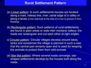 Scatter Pattern Settlement Rural Classification of Rural Urban Settlemetns.ppt
