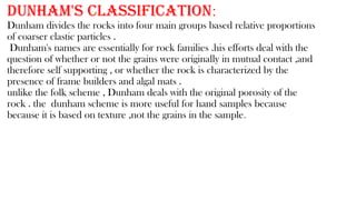Dunham Classification Examples Comprehensive Classification and Characteristics of Sedimentary Rocks ...