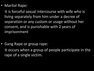 Classification of sexual offences and definition of rape | PPTX