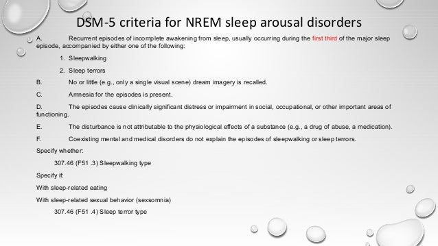 Classification Of Sleep Disorders And Parasomnias