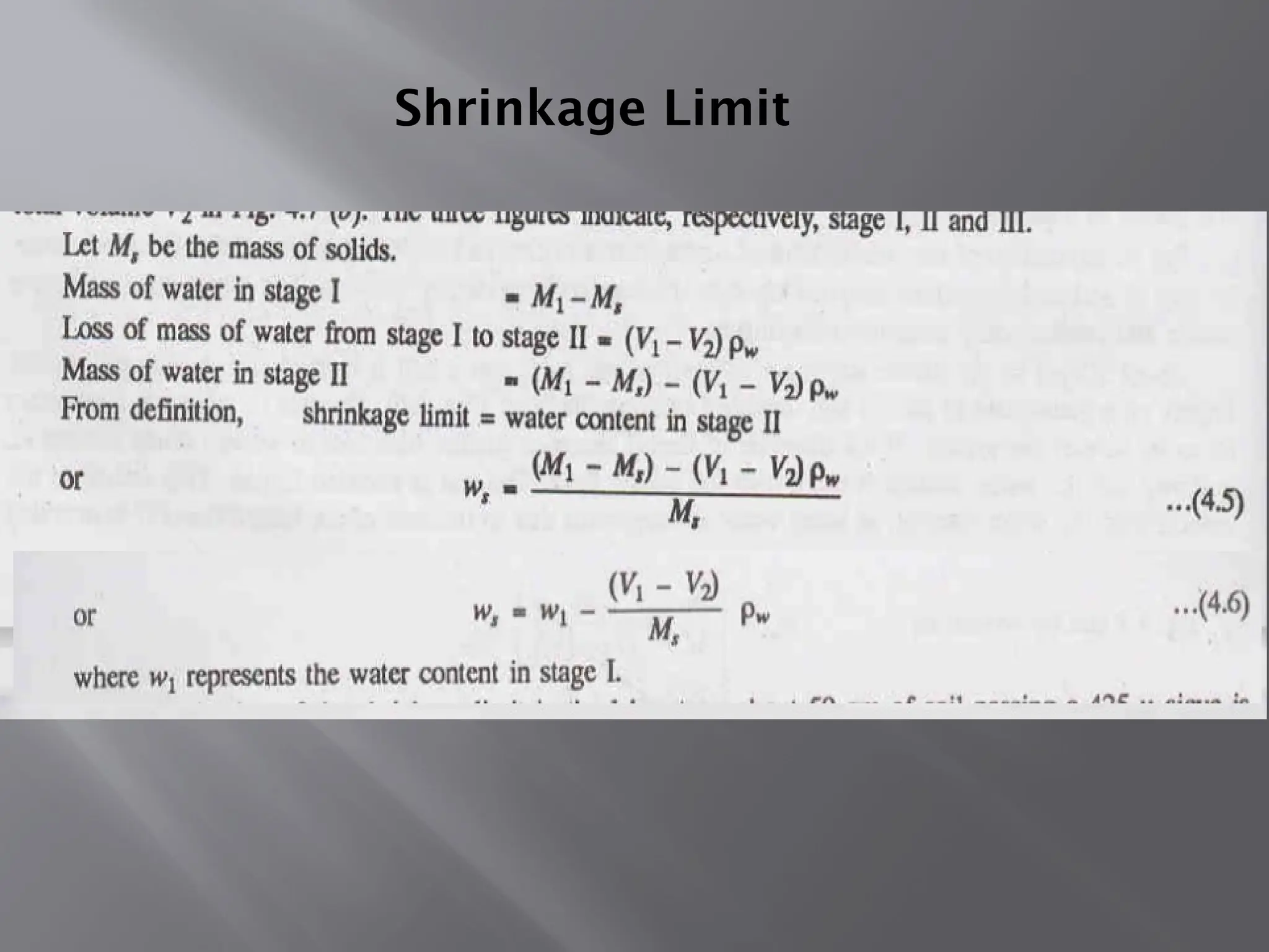 Shrinkage Limit
 