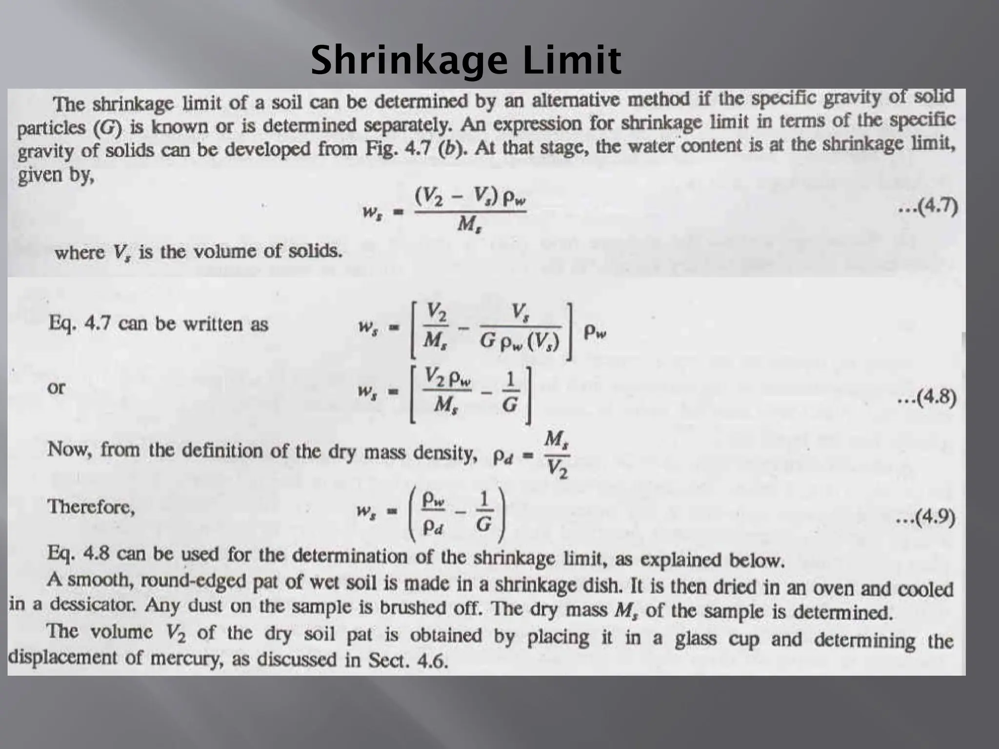 Shrinkage Limit
 