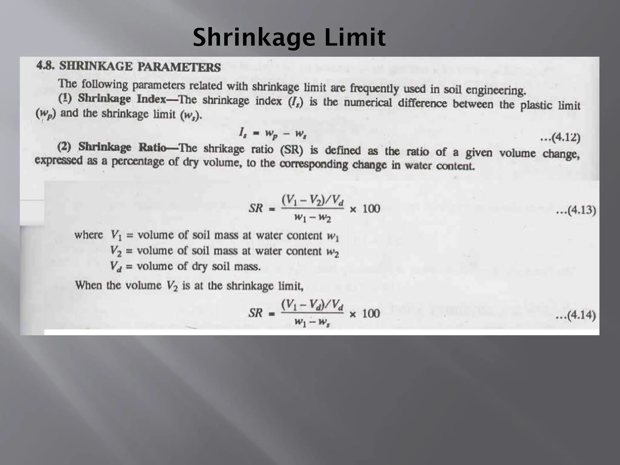 Shrinkage Limit
 