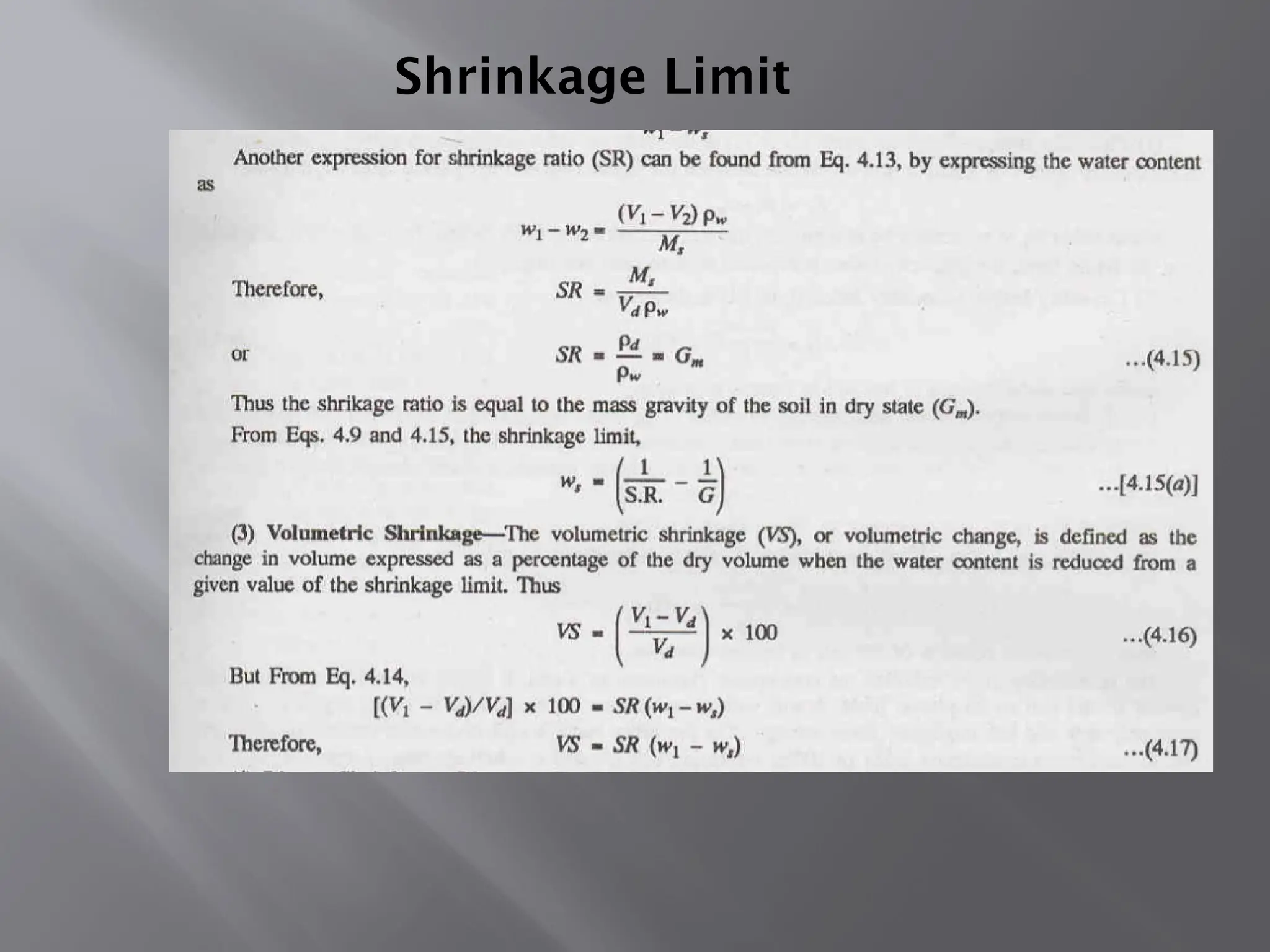 Shrinkage Limit
 