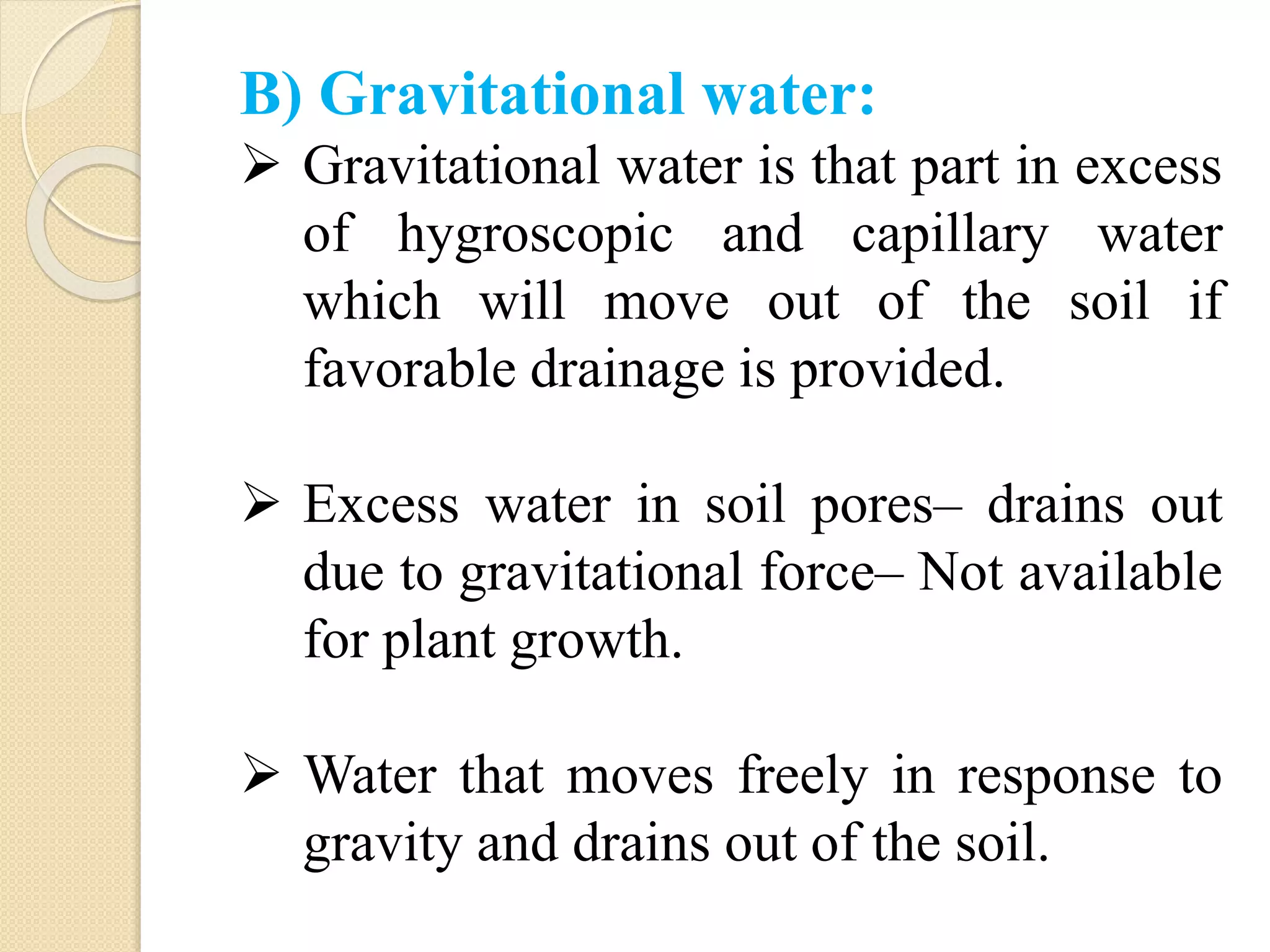 Classification of soil water | PPTX