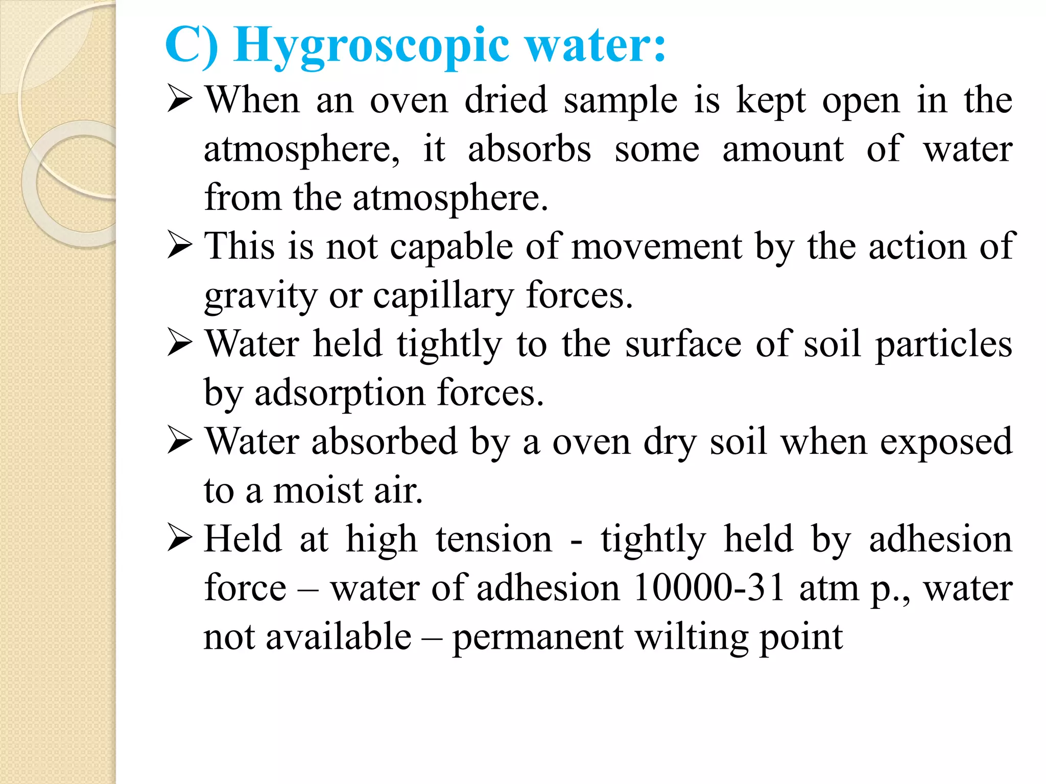 Classification of soil water | PPTX
