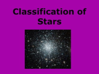 Classification of
Stars
 