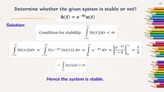 Stable Systems. Examples Classification of systems : Part 2 | PPTX