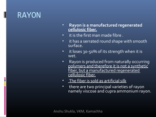 Rayon Grad Pulp Classification of textile fibers | PPTX