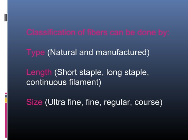 Classification Of Textile Fibers | PPT