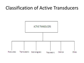 Classification of Active Transducers 
 