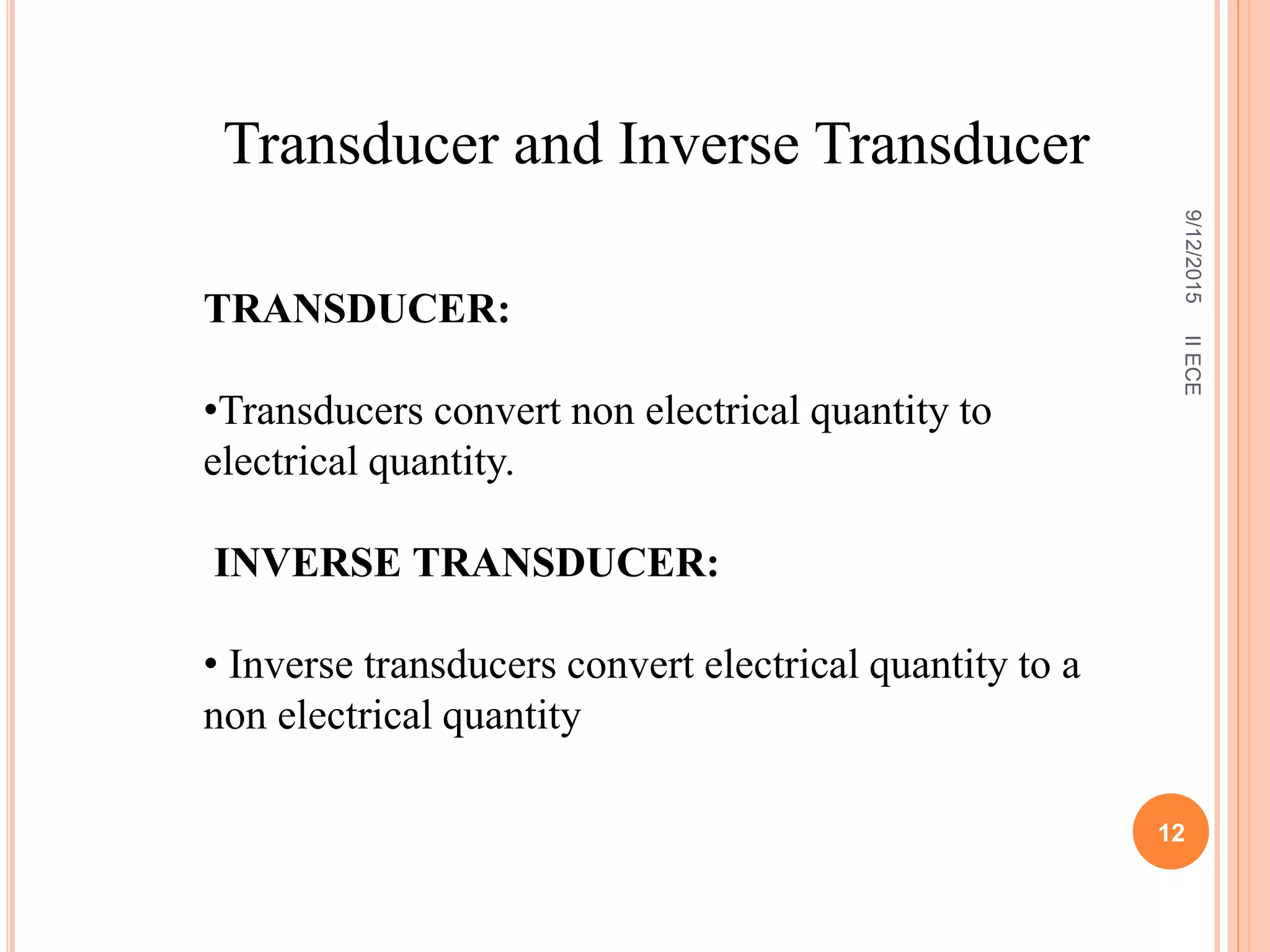 Classification of transducer PPT