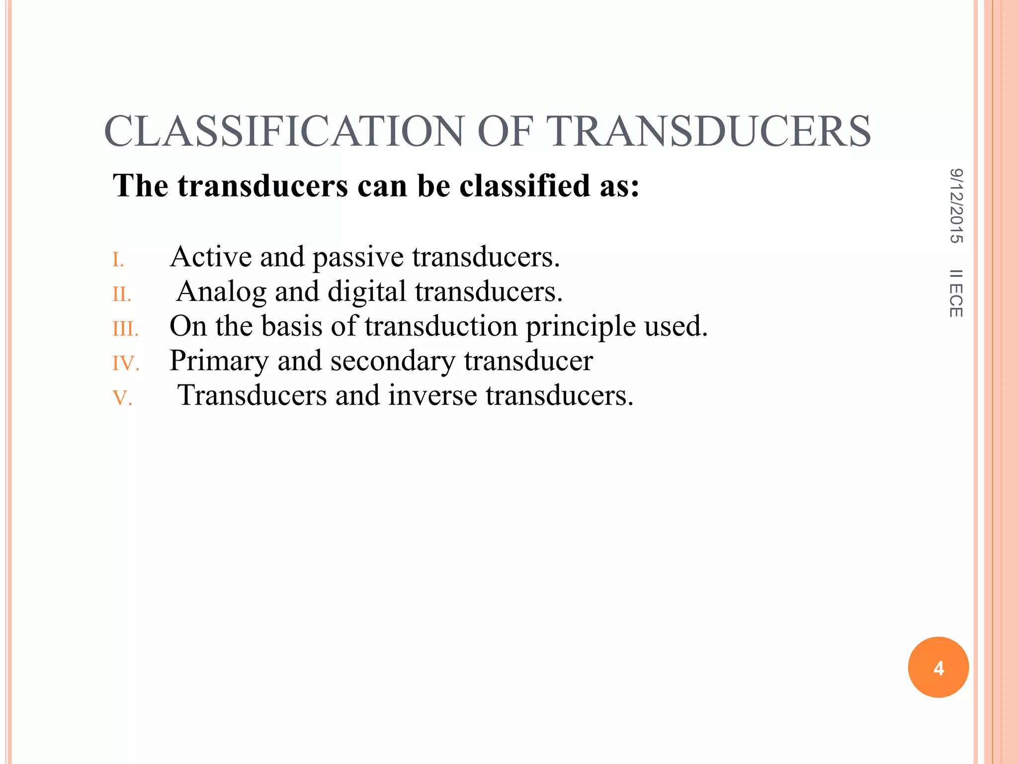 Classification of transducer PPT