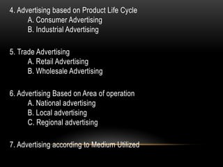 Comprehensive Classification and Types of Advertising Strategies | PPTX