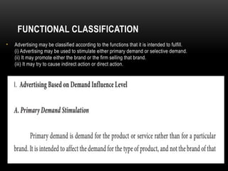 Comprehensive Classification and Types of Advertising Strategies | PPTX