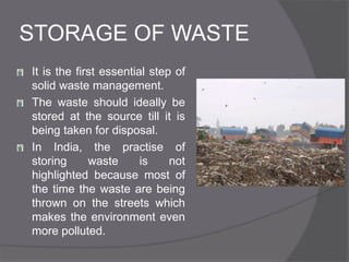 Classification of waste and storage methods