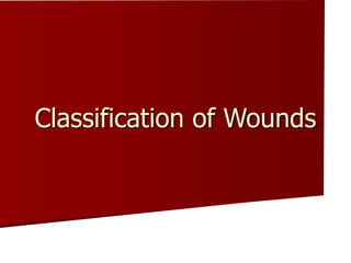 Classification of Wounds
 