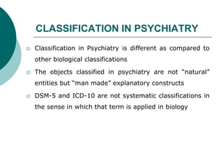 Classification of psychiatric disorders | PPTX