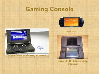 Gaming Console OpenPandora Gaming Console Nintendo DS Lite running DSLinux PSP Slim