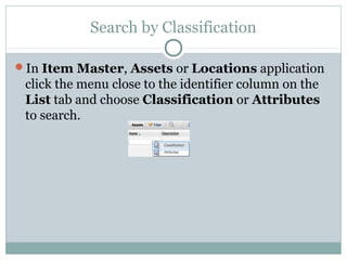 Classifications in IBM Maximo Asset Management | PPT