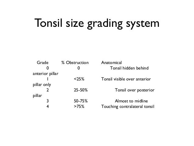 classifications in ent tonsil size