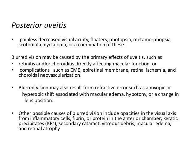 Anterior Uveitis Posterior Uveitis And Panuveitis Etiology