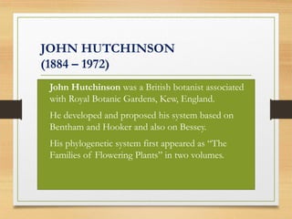Bessey Classification System Classification Systems _ Hutchinsons_Taktajan_Phylogenetic system | PDF
