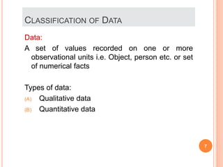 Classification and tabulation of data | PPTX | Physics | Science