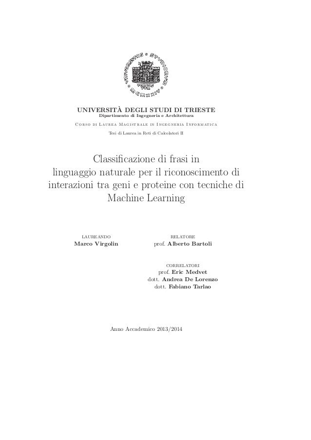 Classificazione Di Frasi In Linguaggio Naturale Per Il Riconoscimento