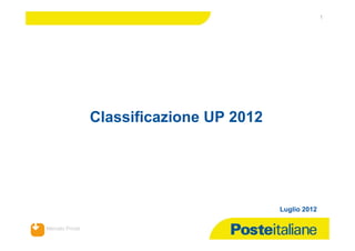 1




                   Classificazione UP 2012




                                             Luglio 2012

 Mercato Privati
17/07/2012
 