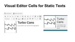 Visual Editor Cells for Static Texts
 