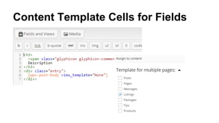 Content Template Cells for Fields
 