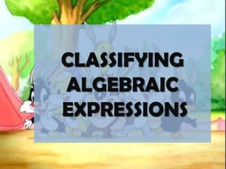 CLASSIFYING
ALGEBRAIC
EXPRESSIONS
 