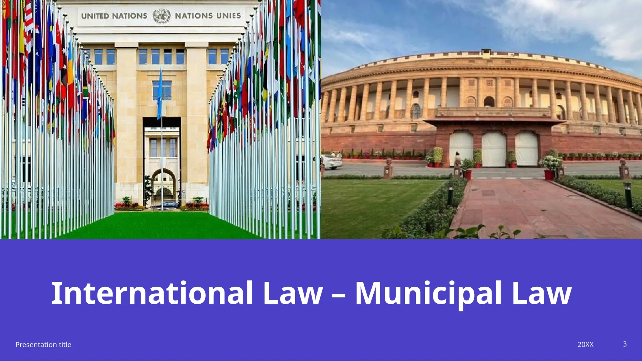 International Law – Municipal Law
Presentation title 20XX 3
 