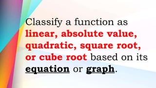 CLASSIFYING FUNCTIONS GRADE 11 STRENGTHENED SENIOR HIGH | PPTX
