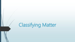 Classifying Matter
 