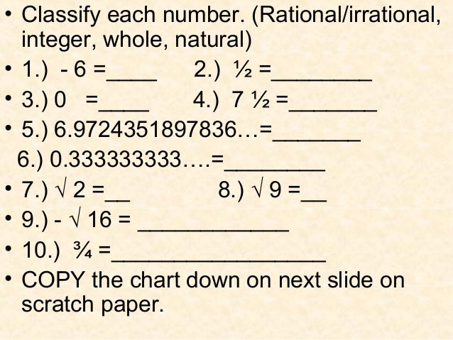 Don't FAL Out; Techno IN! Classifying Rational & Irrational Numbers Don't FAL Out; Techno IN! Classifying Rational & Irrational Numbers