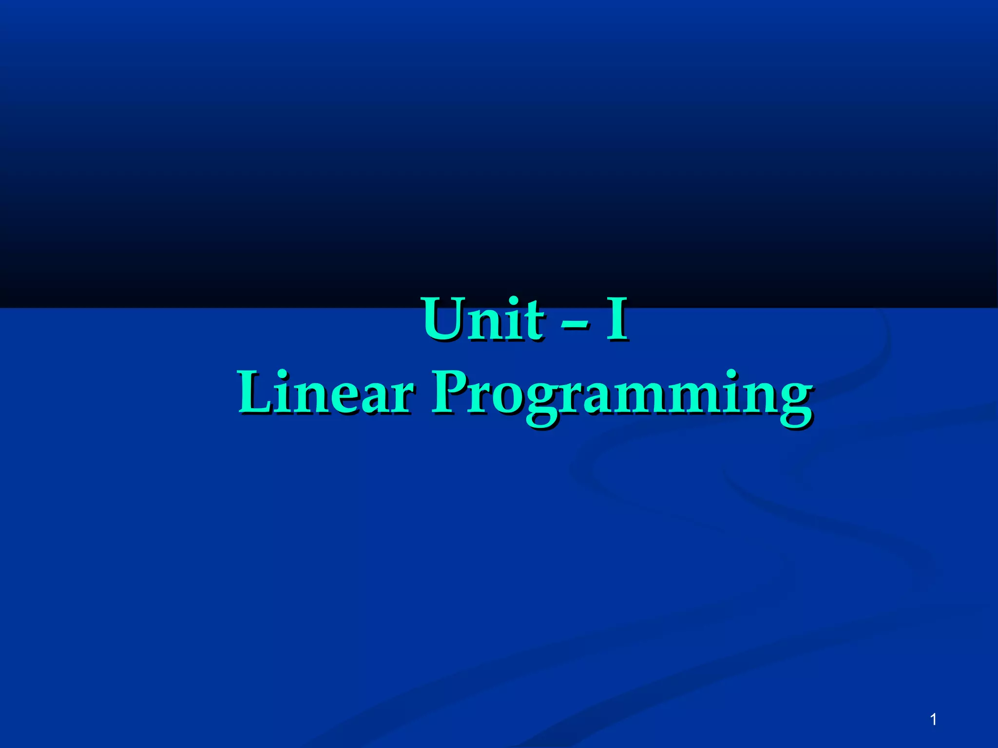 Introduction to Linear Programming | PPT