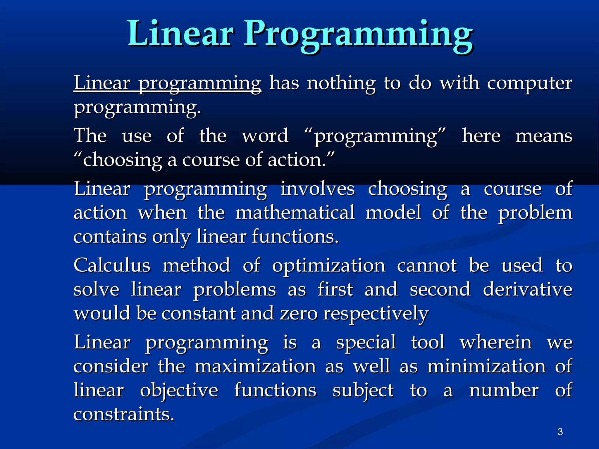 Introduction to Linear Programming | PPT | Programming Languages ...