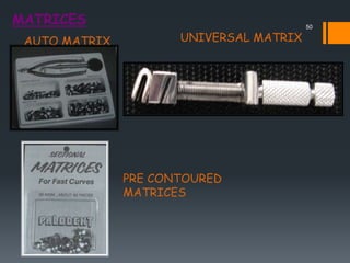 50
MATRICES
UNIVERSAL MATRIXAUTO MATRIX
PRE CONTOURED
MATRICES
 