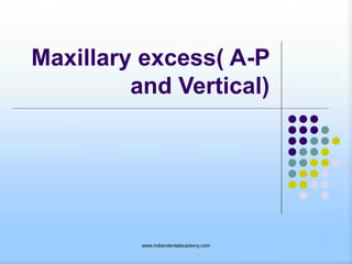 Maxillary excess( A-P
and Vertical)

www.indiandentalacademy.com

 