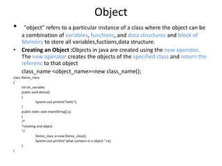 Class introduction in java | PPT