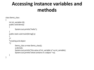 Class introduction in java | PPT