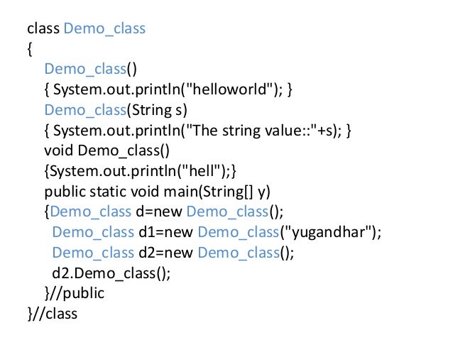 Class introduction in java