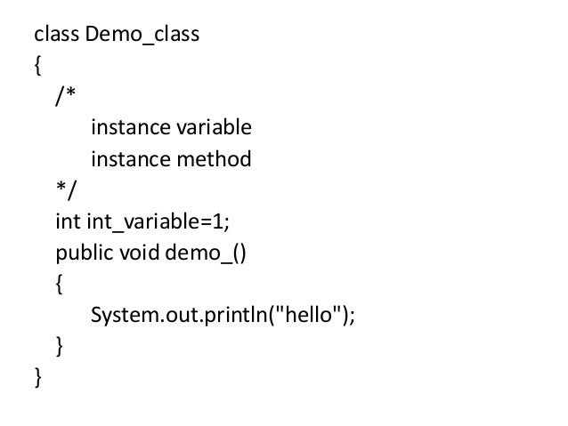 Class introduction in java