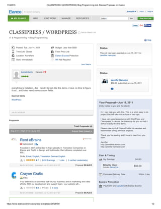 Classipress   wordpress   blog programming job