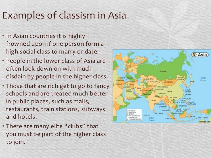 Classism in asia and the middle east