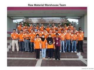 classita (m) sdn bhd
Raw Material Warehouse Team
 