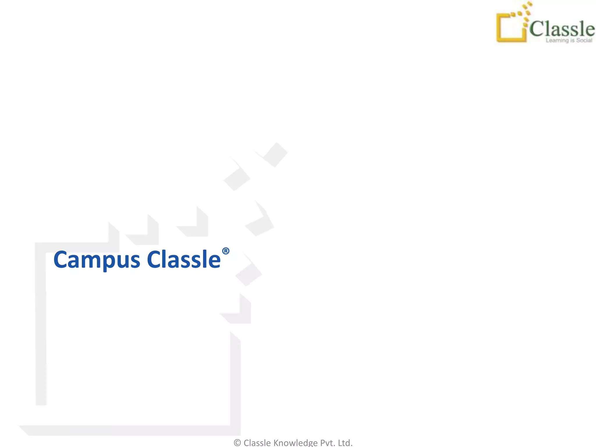Campus Classle®




                  © Classle Knowledge Pvt. Ltd.
 
